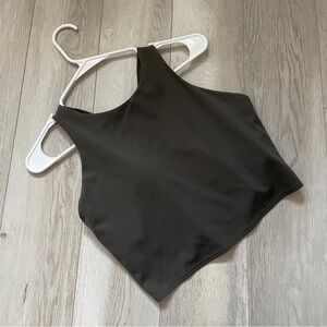 Athleta Crop Tank high neck longline bra concious womens Green (medium) workout